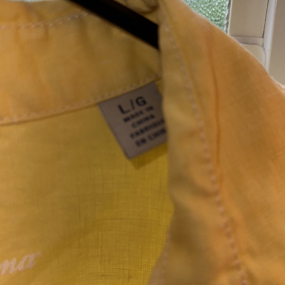 Men’s Tommy Bahama linen shirt EUC yellow - Picture 3 of 6